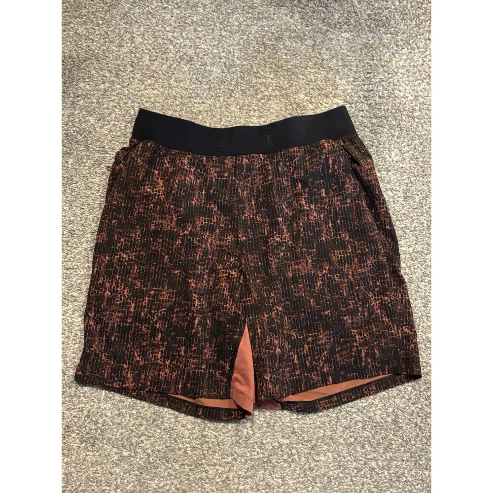 Lululemon Men's T.H.E. Short Medium 7" Linerless Bleach Block Rustic Clay Red